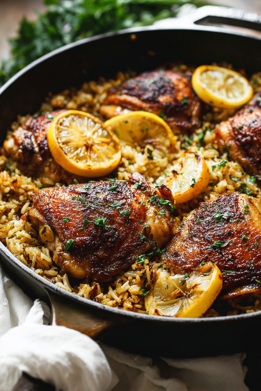 Easy Simple One-Pan Chicken and Rice Dinner