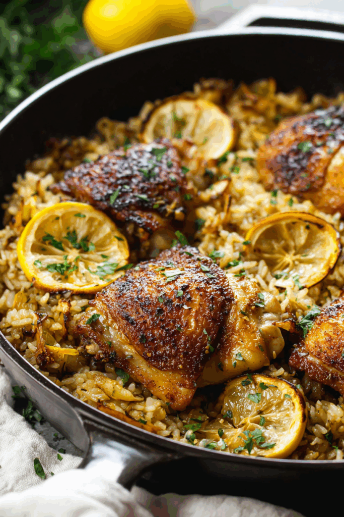 Easy Simple One-Pan Chicken and Rice Dinner Easy Simple One-Pan Chicken and Rice Dinner