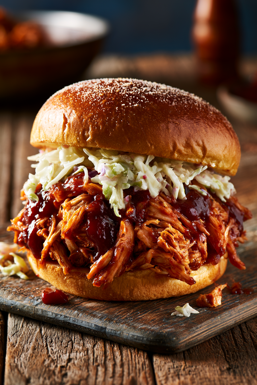 Easy Slow Cooker BBQ Pulled Chicken Sandwiches Easy Slow Cooker BBQ Pulled Chicken Sandwiches