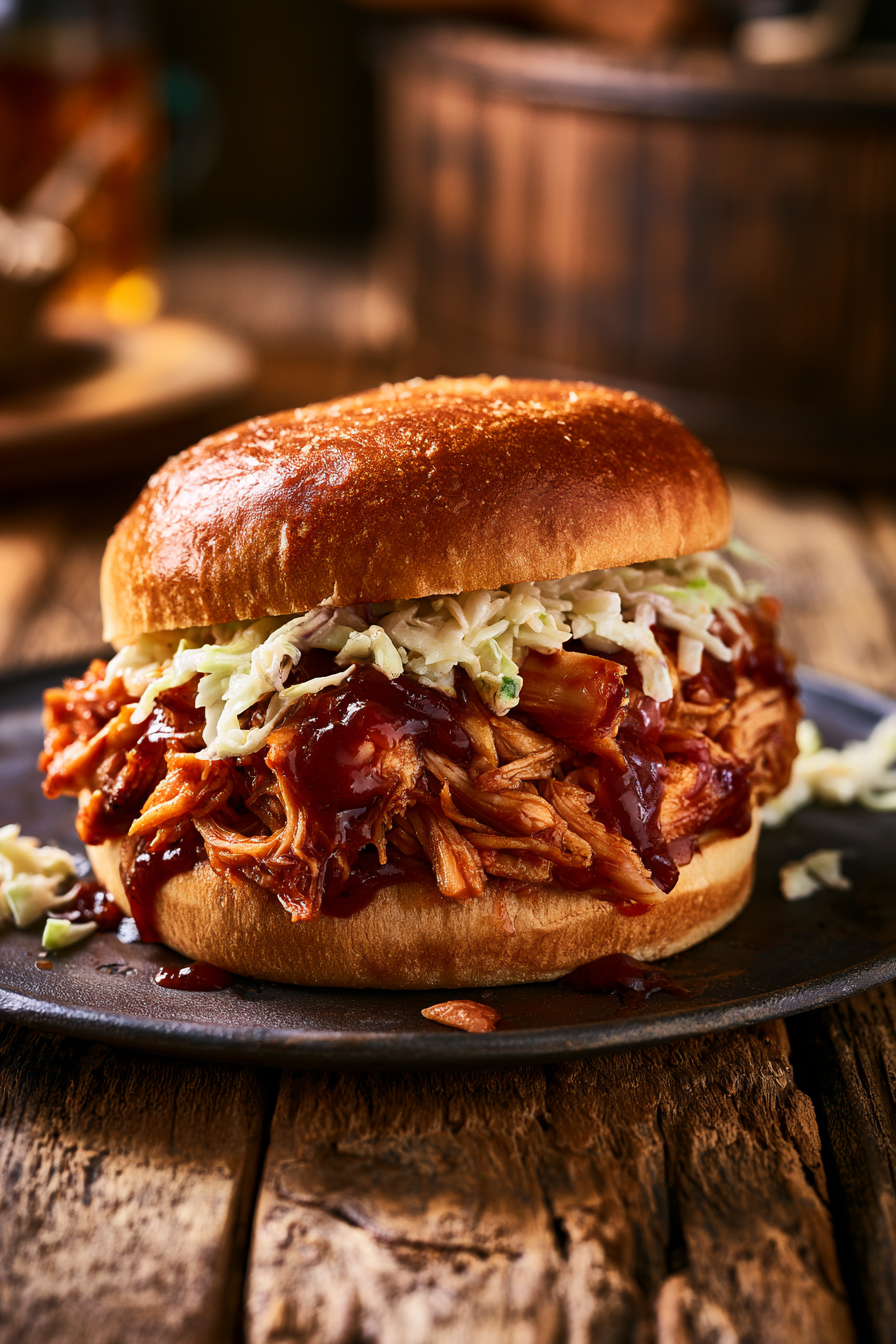Easy Slow Cooker BBQ Pulled Chicken Sandwiches Easy Slow Cooker BBQ Pulled Chicken Sandwiches