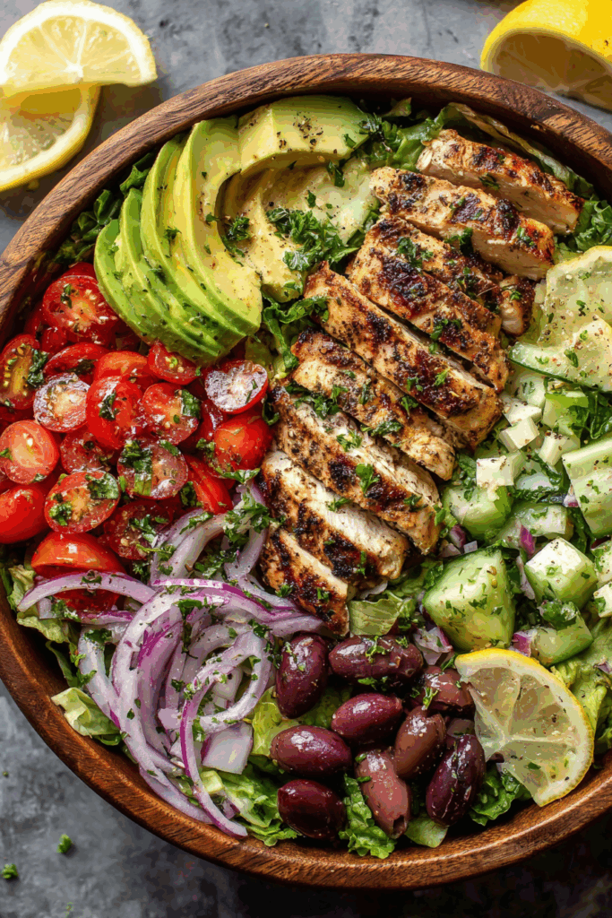 Grilled Lemon Herb Mediterranean Chicken Salad Grilled Lemon Herb Mediterranean Chicken Salad