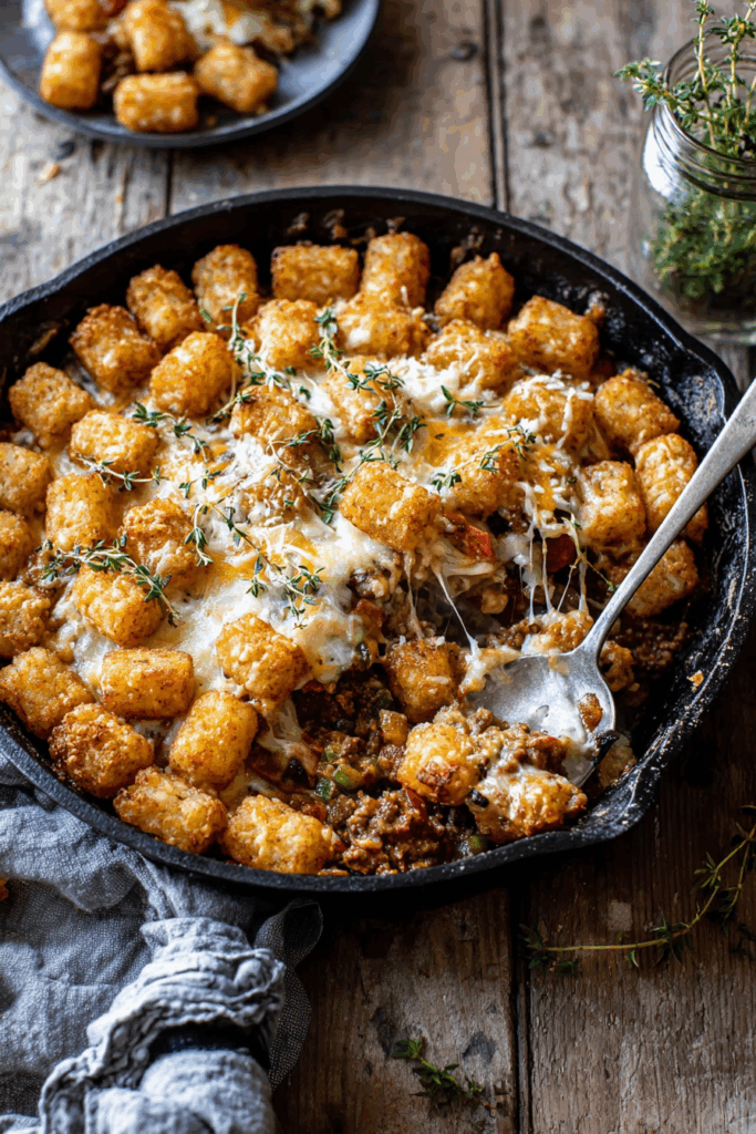 One Skillet French Onion Tater Tot Casserole One Skillet French Onion Tater Tot Casserole