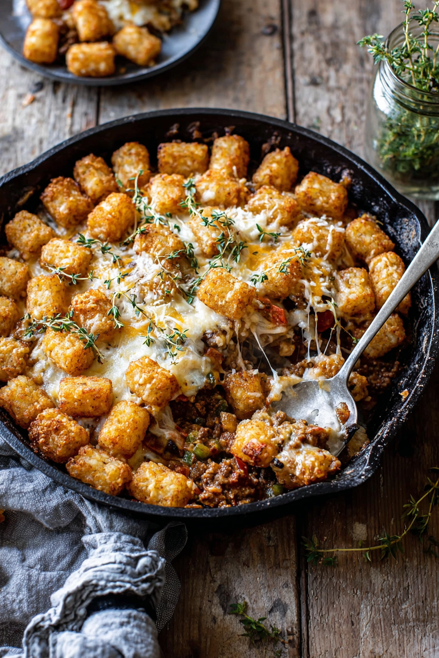 One Skillet French Onion Tater Tot Casserole 2