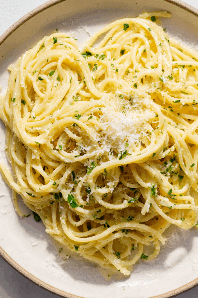 Quick Garlic Parmesan Butter Pasta Dinner
