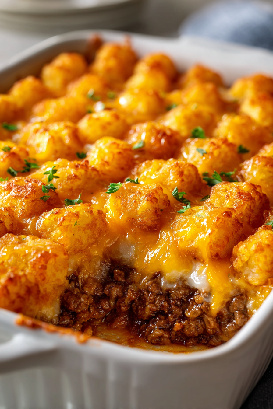 Tater Tot Casserole with Ground Beef
