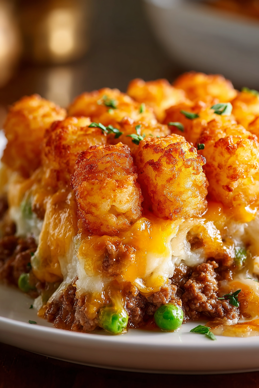Tater Tot Casserole with Ground Beef