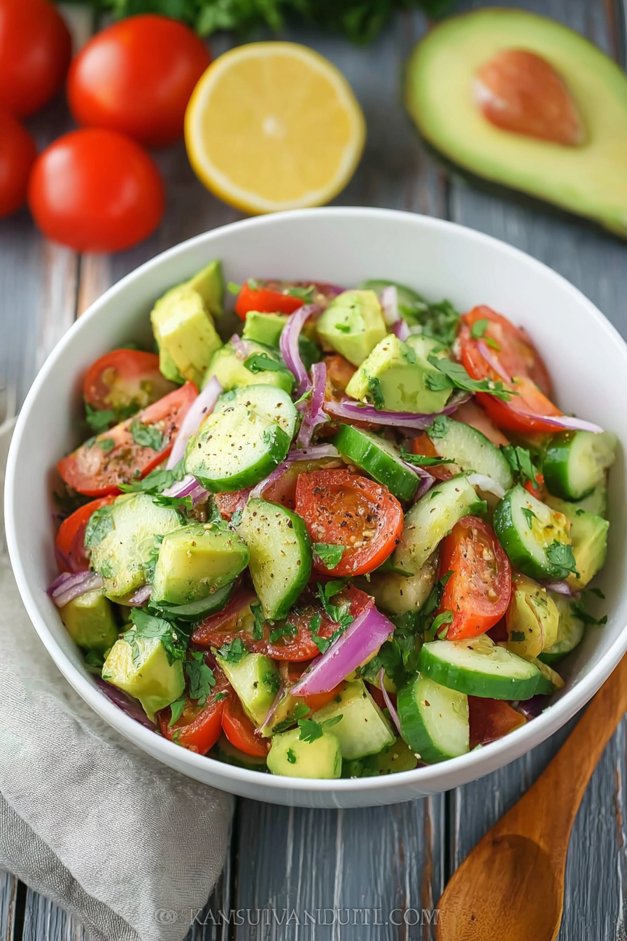 The Best Cucumber Tomato Avocado Salad