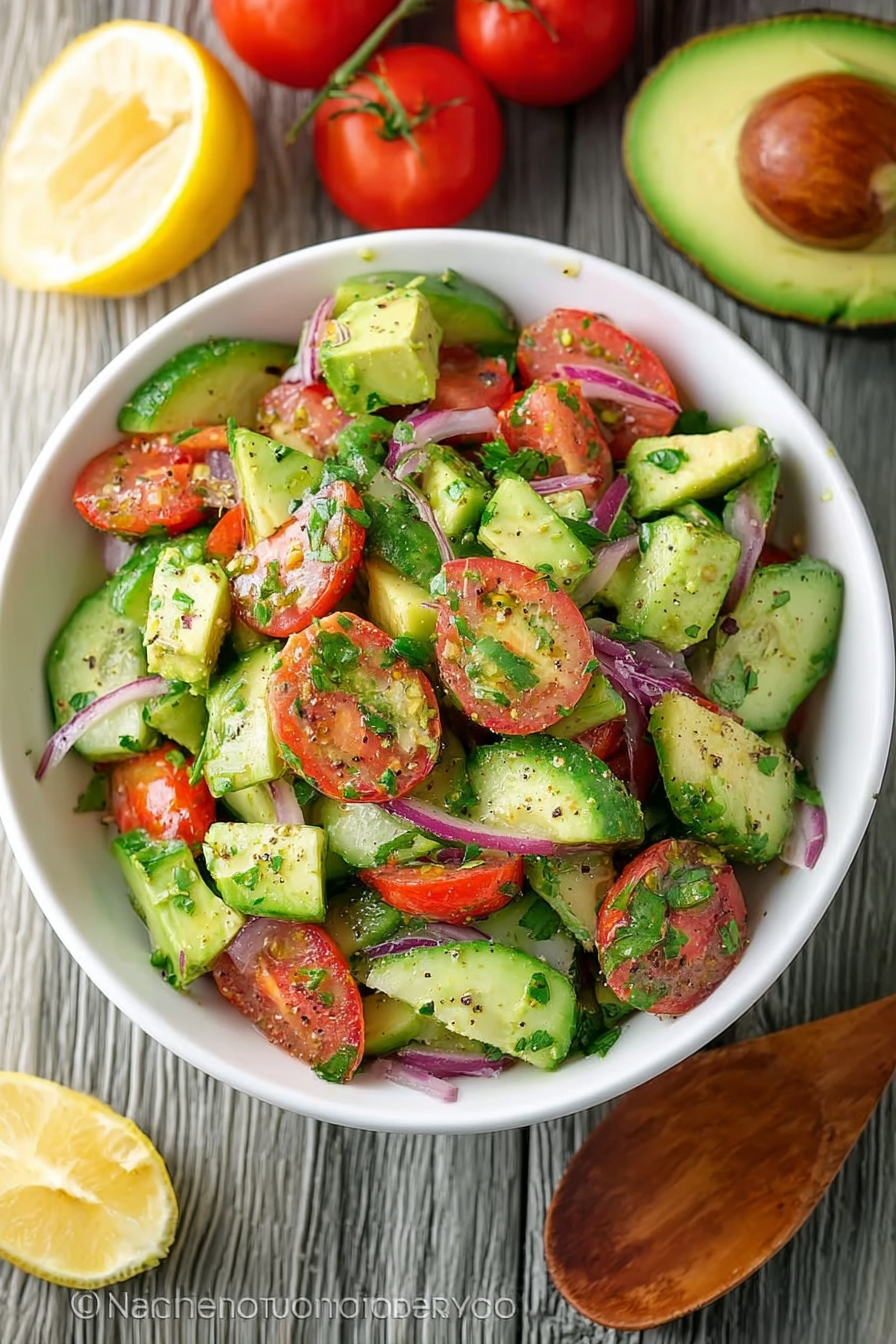 The Best Cucumber Tomato Avocado Salad
