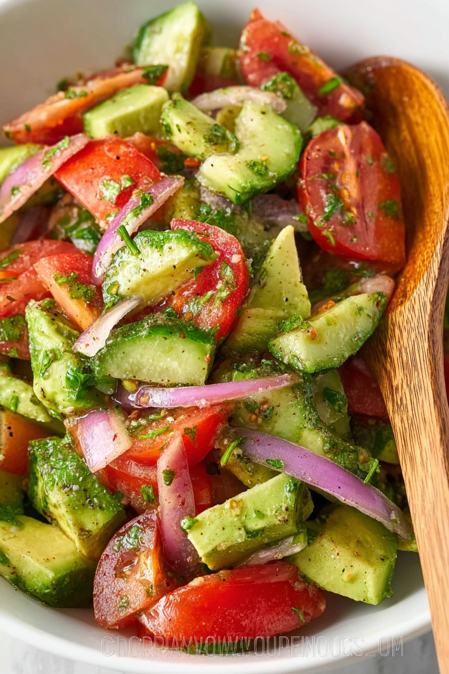 The Best Cucumber Tomato Avocado Salad