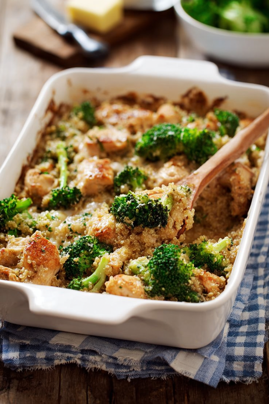 Yummy Creamy Chicken, Quinoa & Broccoli Bake Yummy Creamy Chicken, Quinoa & Broccoli Bake