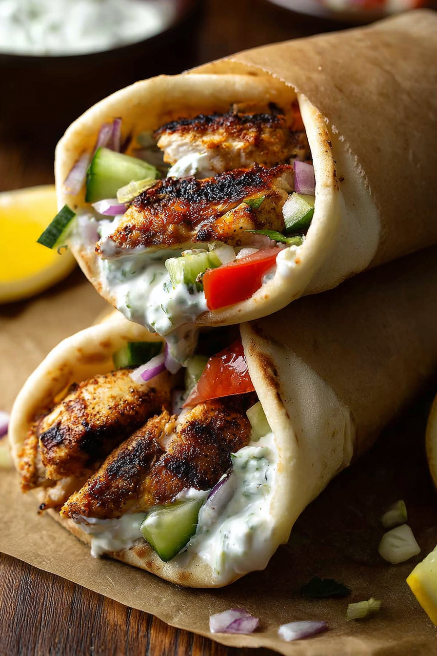 Yummy Greek Chicken Gyros with Tzatziki Recipe