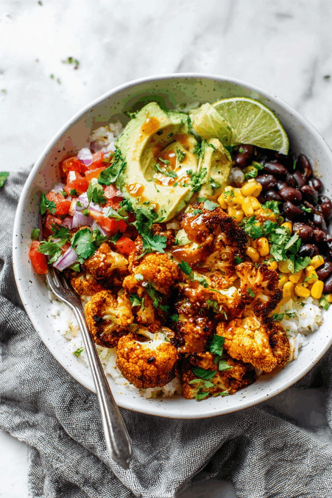 Yummy Roasted Cauliflower Burrito Bowls Yummy Roasted Cauliflower Burrito Bowls