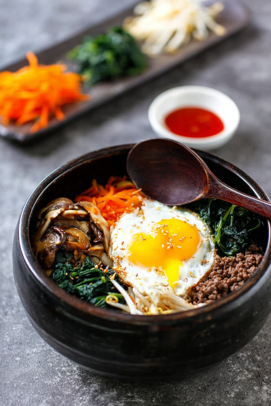 Bibimbap –Delicious Korean Mixed Rice with Meat & Vegetables