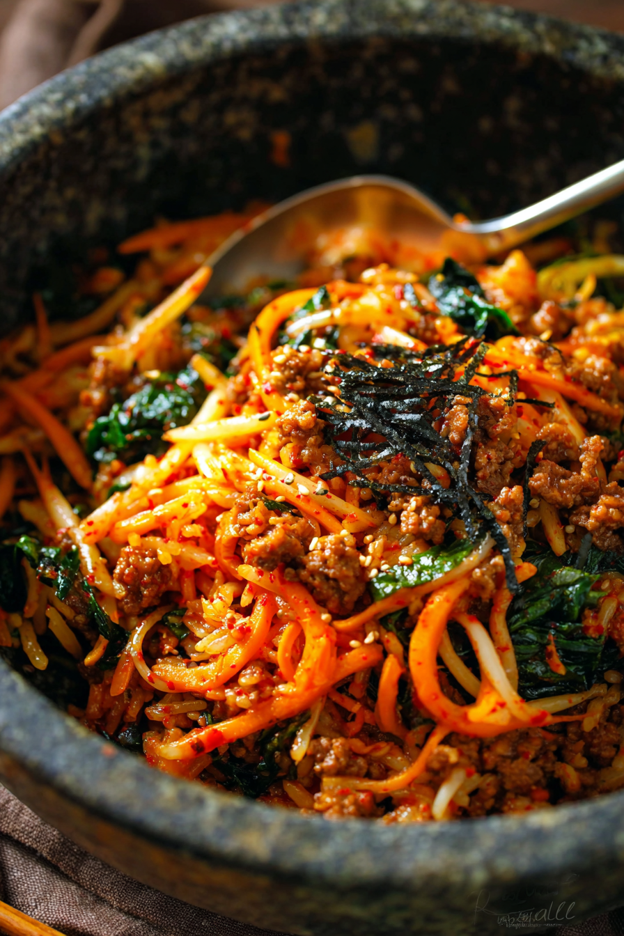Bibimbap –Delicious Korean Mixed Rice with Meat & Vegetables