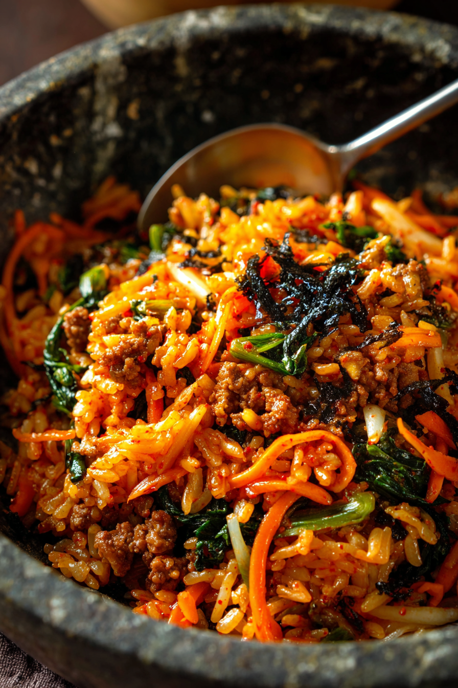 Bibimbap –Delicious Korean Mixed Rice with Meat & Vegetables