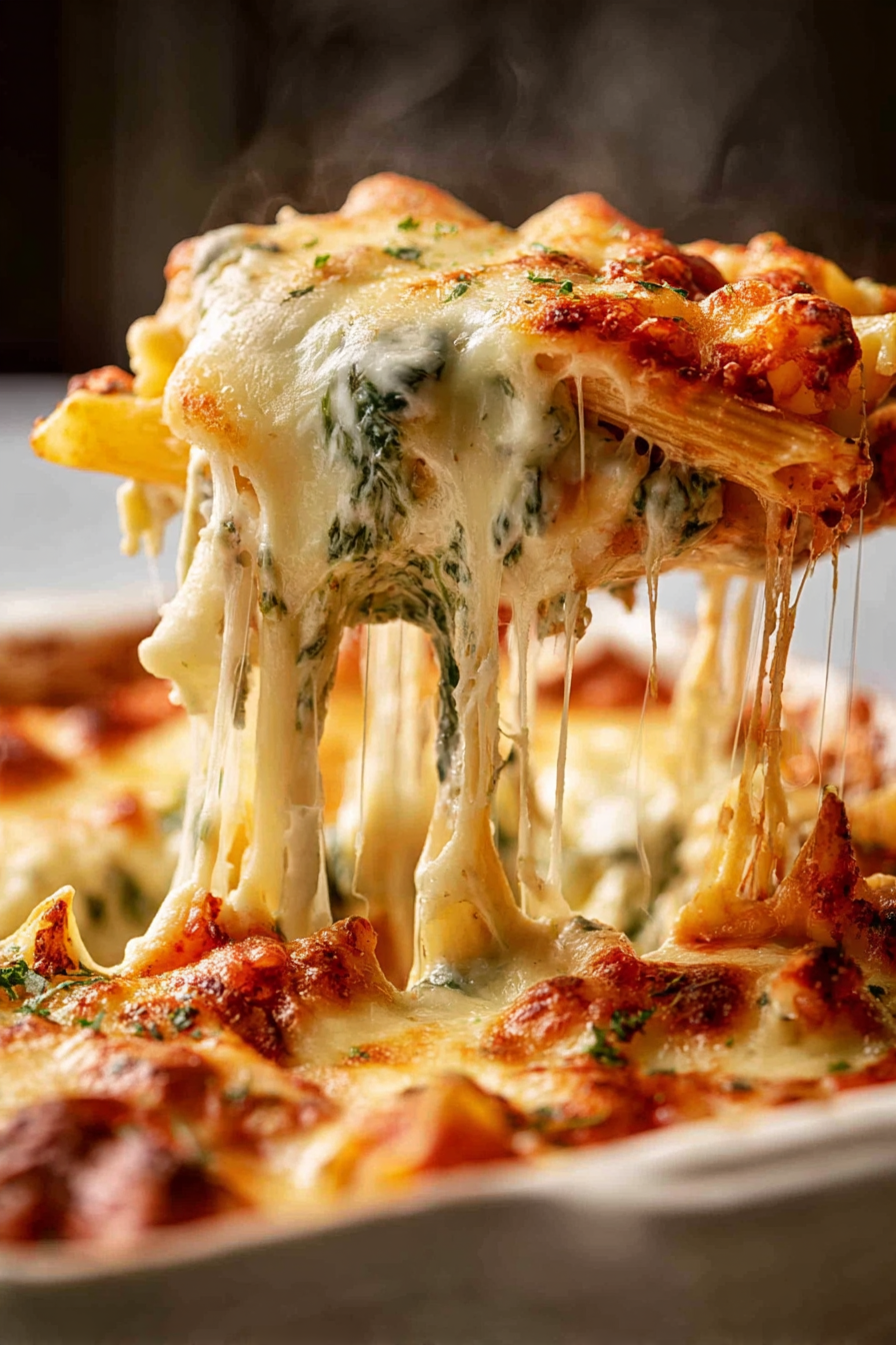 Creamy Cheesy Spinach & Ricotta Pasta Bake