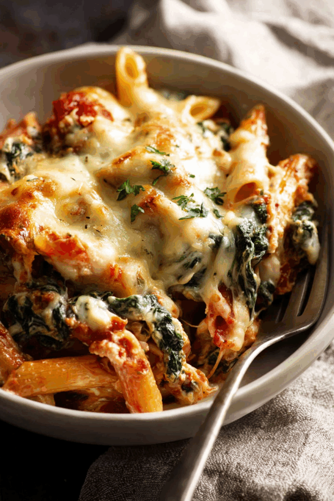 Creamy Cheesy Spinach & Ricotta Pasta Bake Creamy Cheesy Spinach & Ricotta Pasta Bake