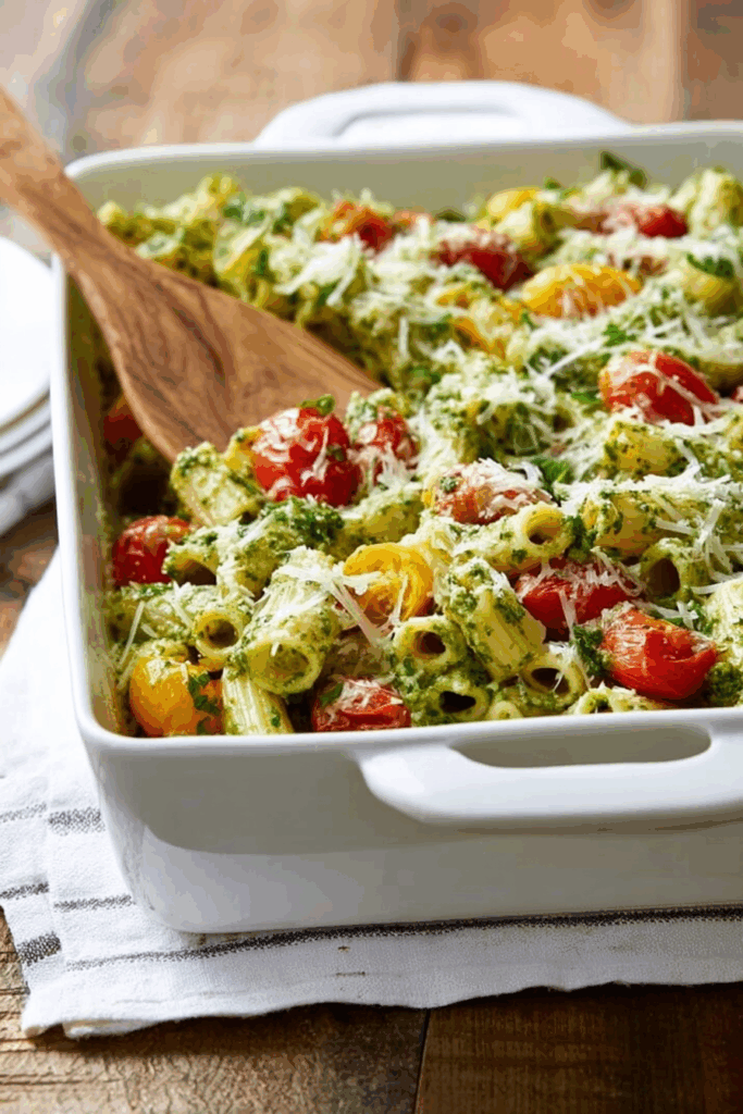 Creamy Healthy Pesto Baked Rigatoni Creamy Healthy Pesto Baked Rigatoni