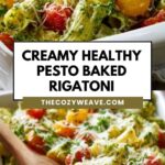 Creamy Healthy Pesto Baked Rigatoni