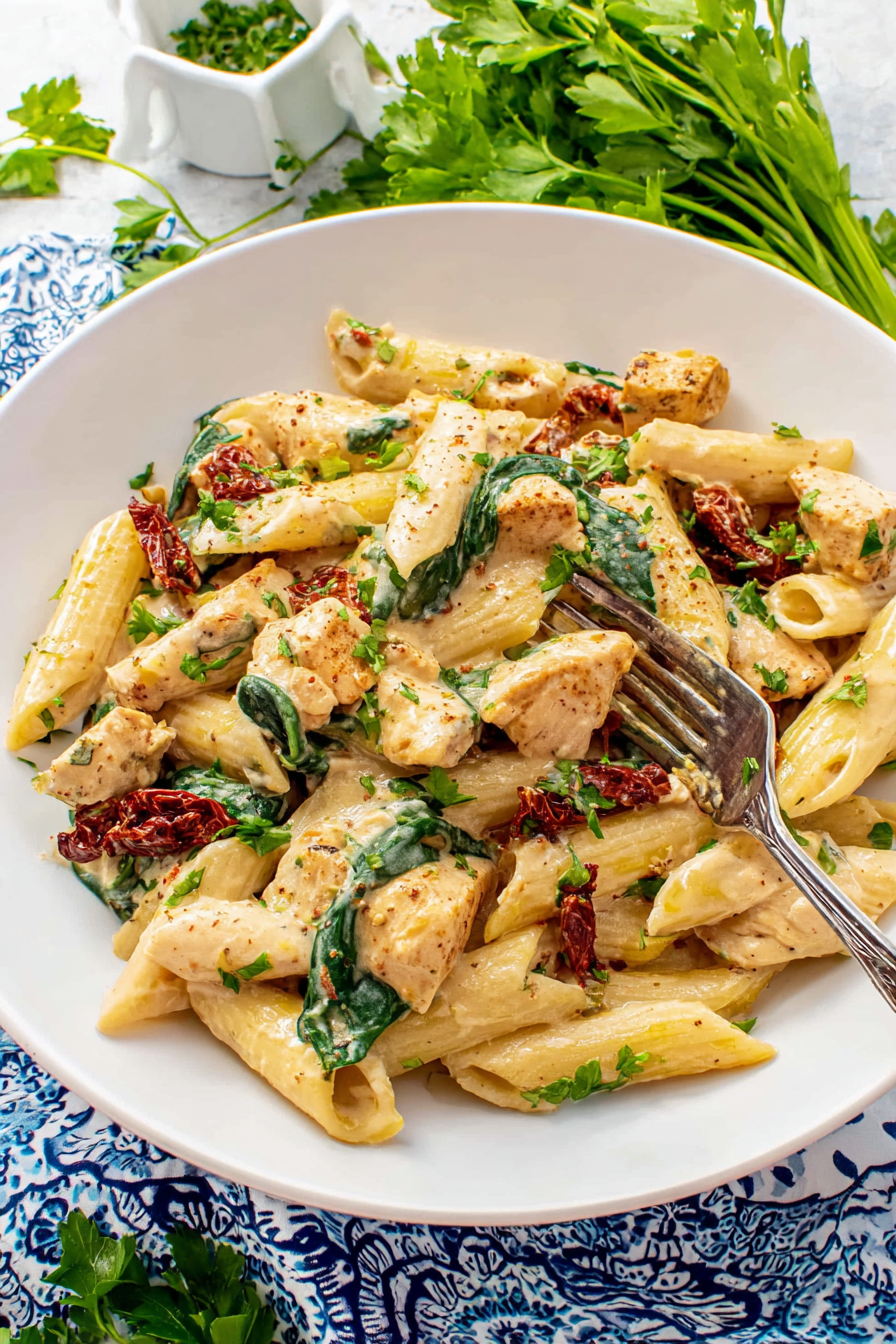 Creamy Tuscan Chicken Pasta Recipe Creamy Tuscan Chicken Pasta Recipe