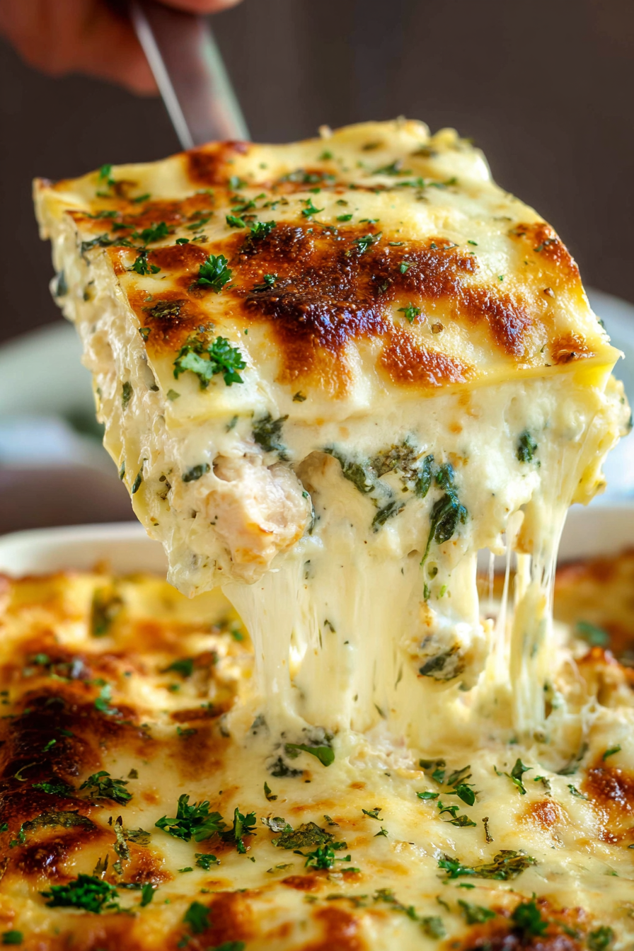 Creamy White Sauce Chicken Lasagna