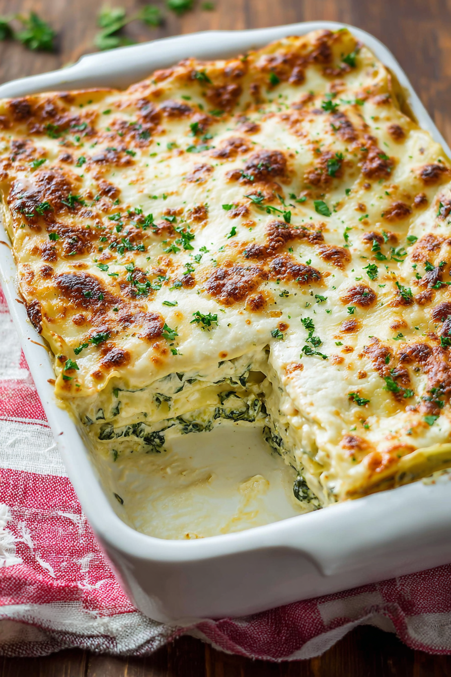 Creamy White Sauce Chicken Lasagna