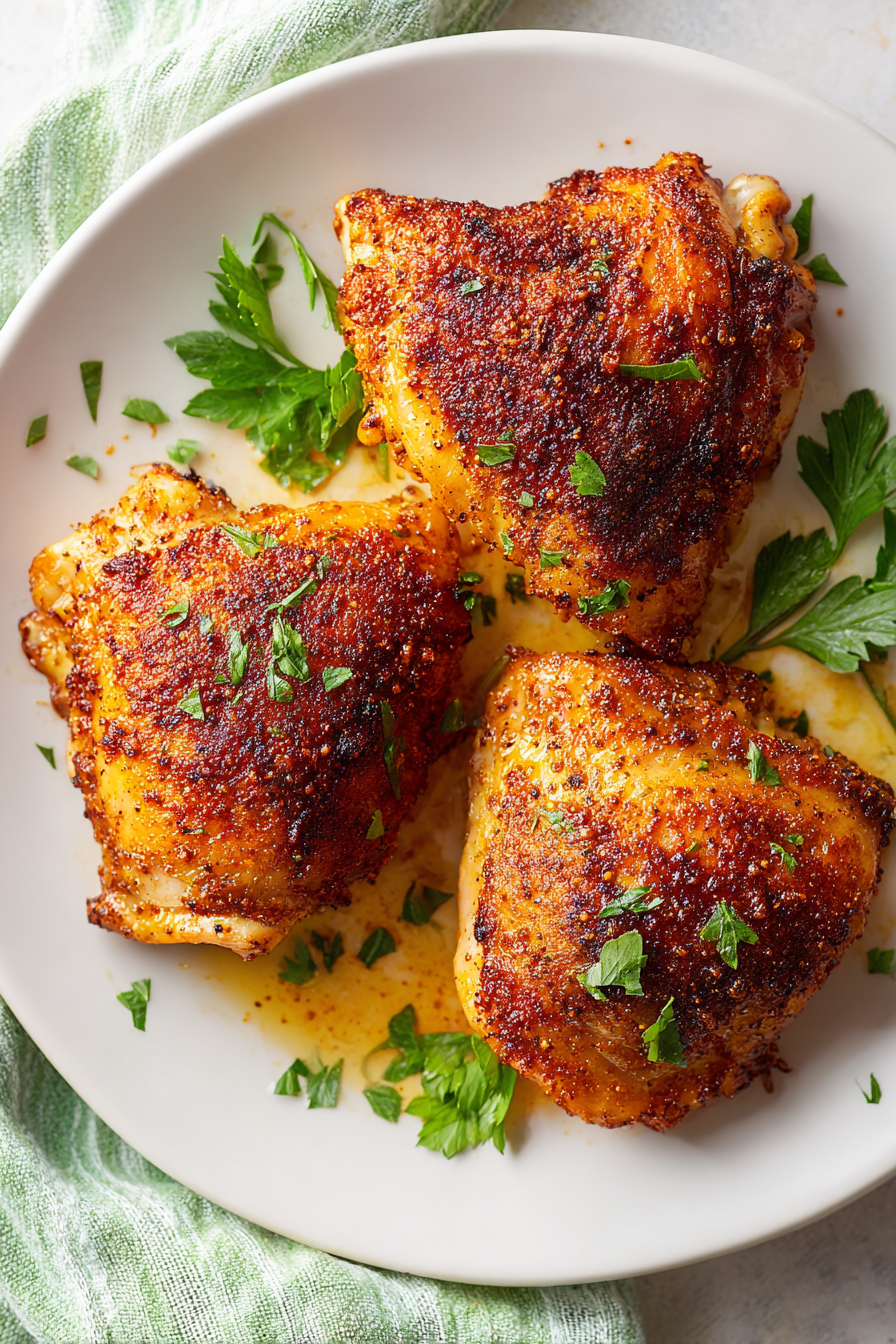 Crispy Juicy Oven-Roasted Chicken Thighs Recipe