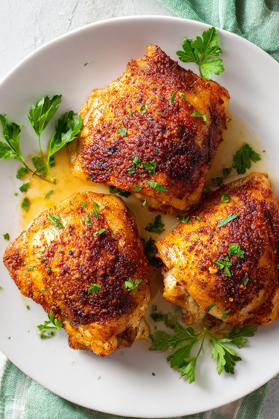Crispy Juicy Oven-Roasted Chicken Thighs Recipe