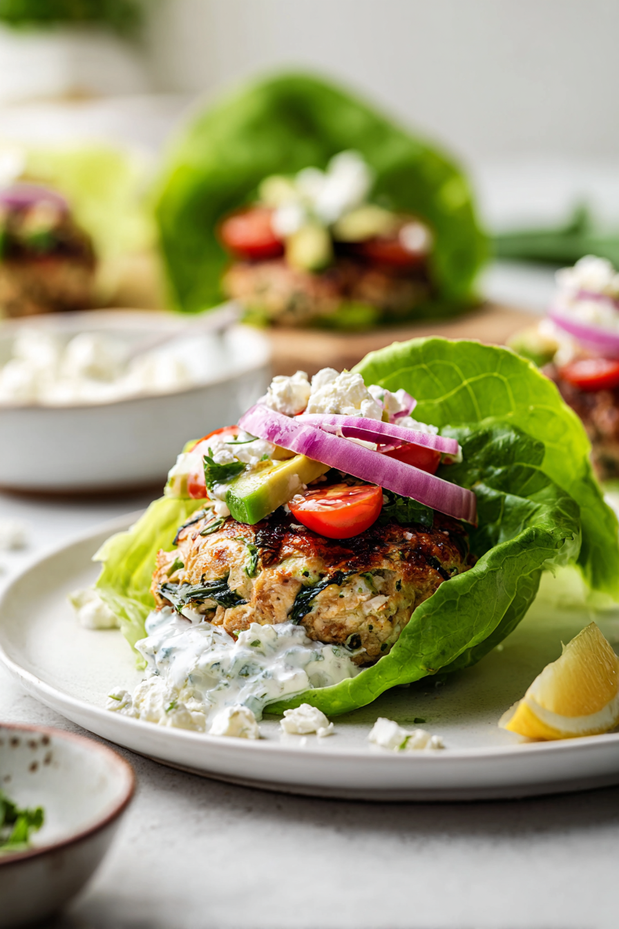 Delicious Greek-inspired Chicken Burgers