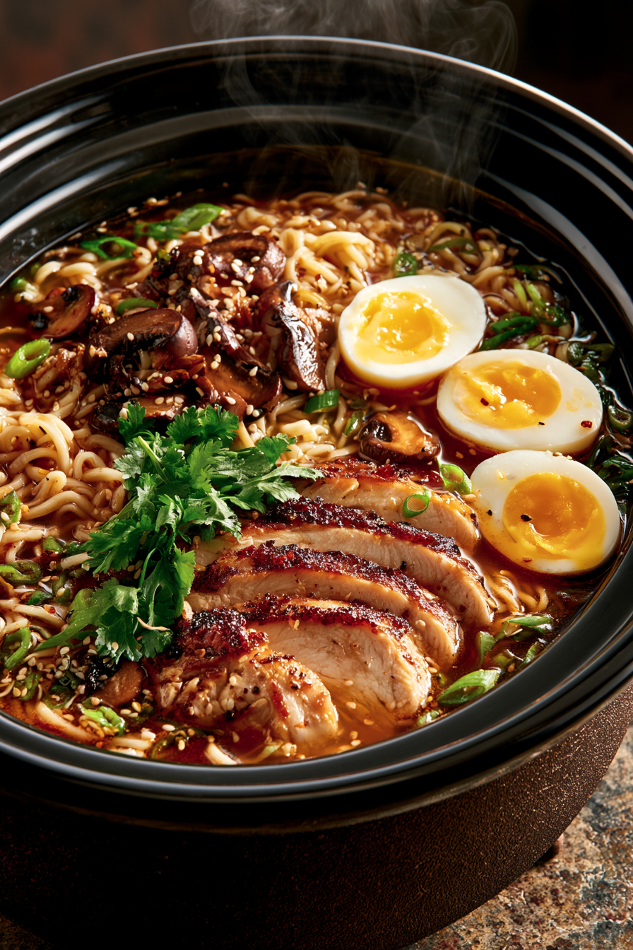 Delicious Slow Cooker Chicken Ramen Noodles, Easy Cheap Crockpot Meals Delicious Slow Cooker Chicken Ramen Noodles, Easy Cheap Crockpot Meals