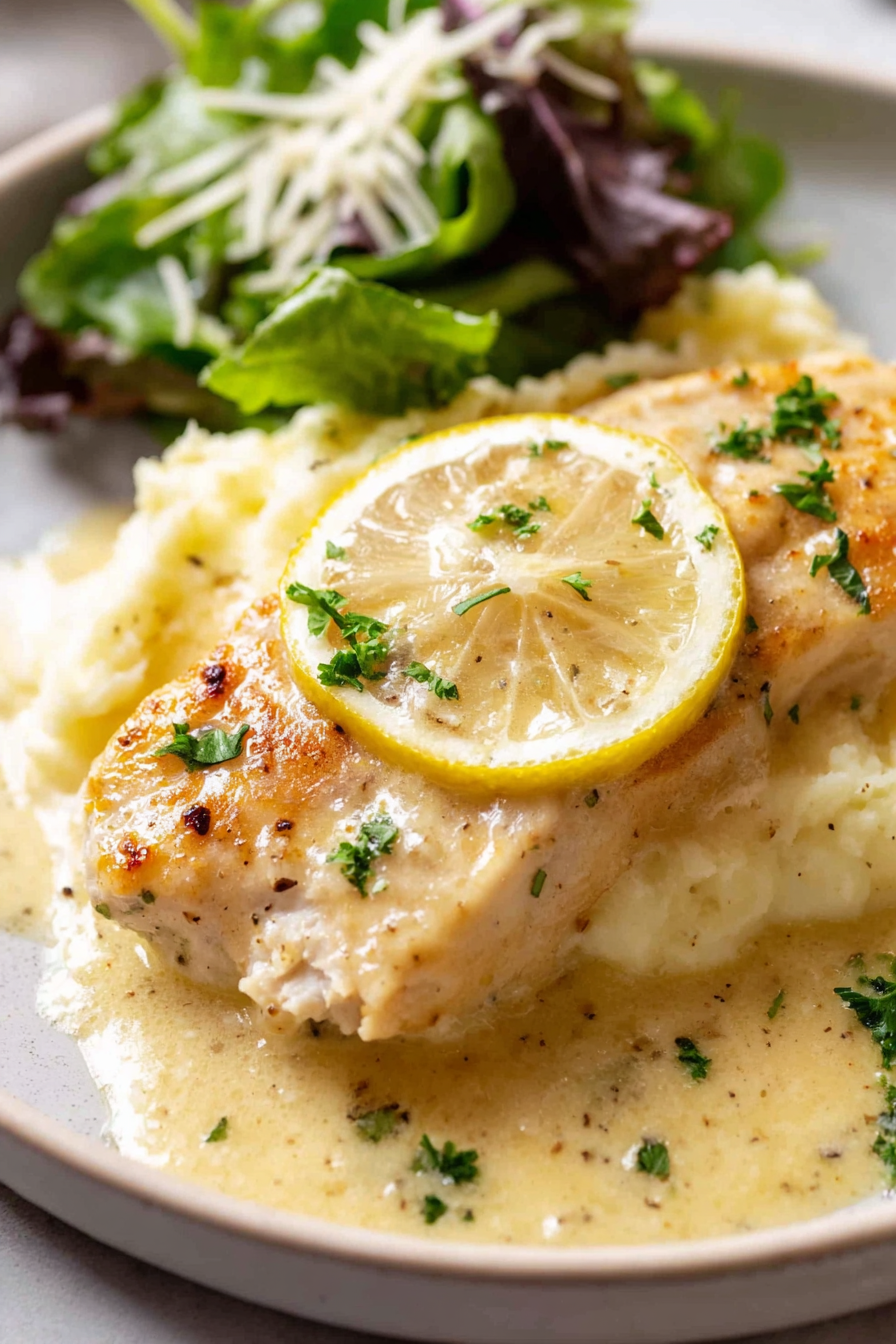 Easy Baked Fish with Lemon Cream Sauce (One-Dish Meal)