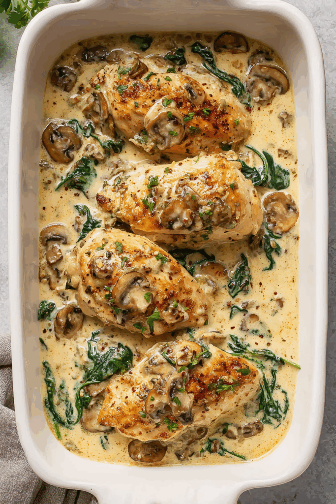 Easy Creamy Tuscan-Style Baked Chicken Easy Creamy Tuscan-Style Baked Chicken