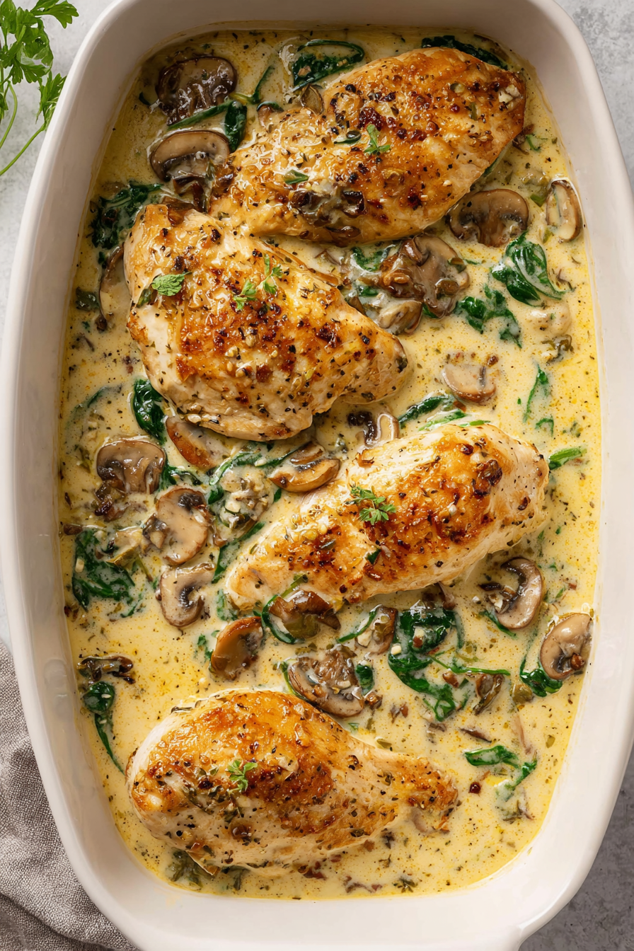 Easy Creamy Tuscan-Style Baked Chicken Easy Creamy Tuscan-Style Baked Chicken