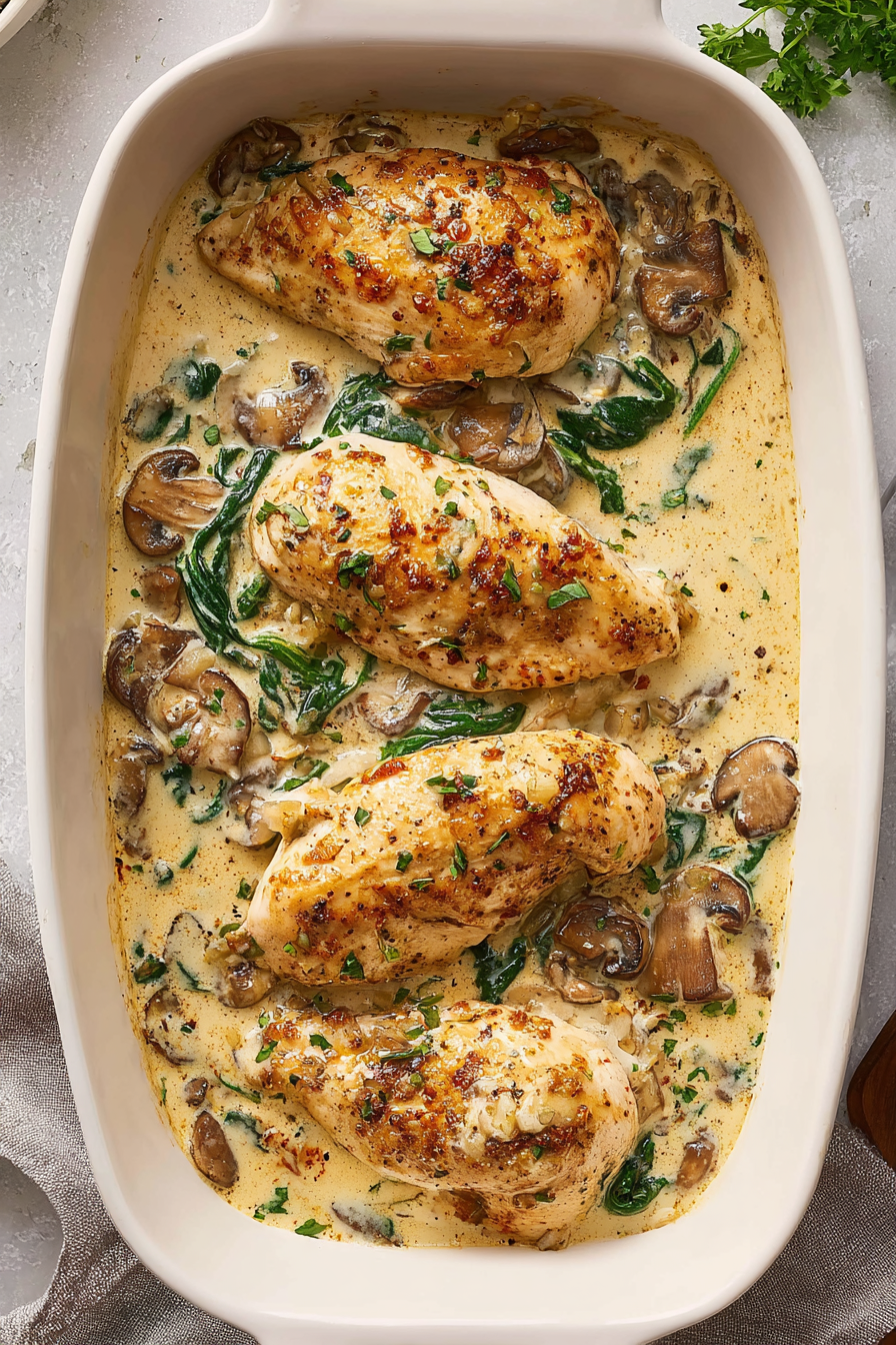 Easy Creamy Tuscan-Style Baked Chicken Easy Creamy Tuscan-Style Baked Chicken