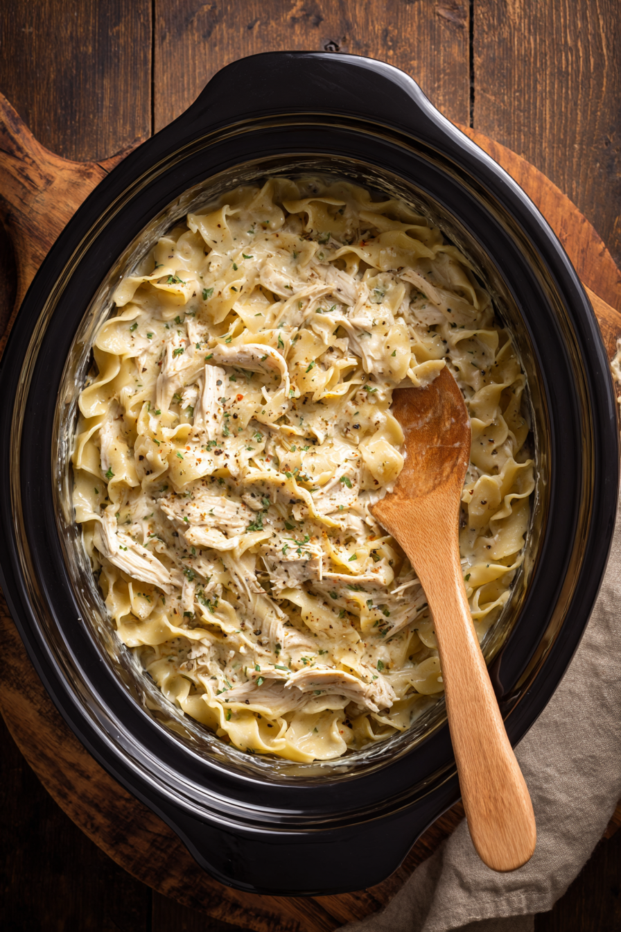 Easy Slow Cooker Chicken and Noodles