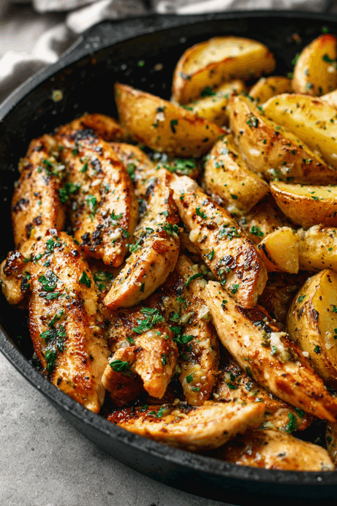 Garlic Butter Chicken & Potato Skillet Dinner Recipe Garlic Butter Chicken & Potato Skillet Dinner Recipe
