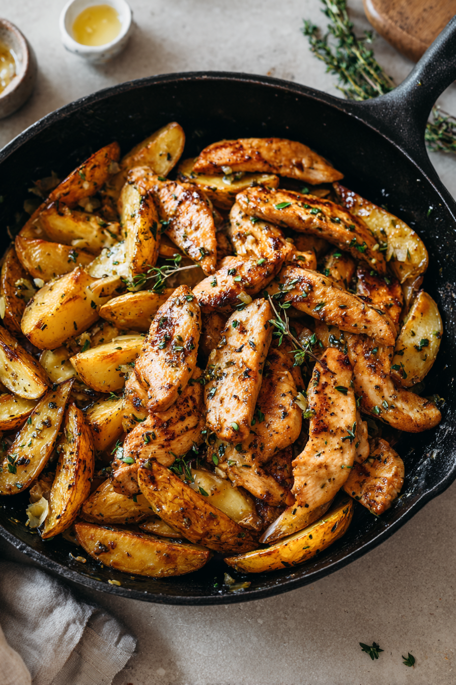 Garlic Butter Chicken & Potato Skillet Dinner Recipe