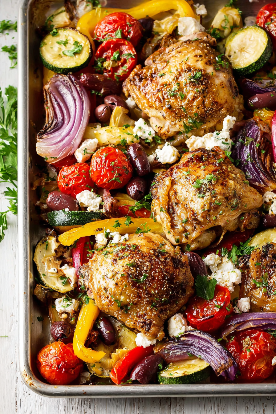 Greek-Inspired Sheet Pan Chicken & Vegetables Greek-Inspired Sheet Pan Chicken & Vegetables