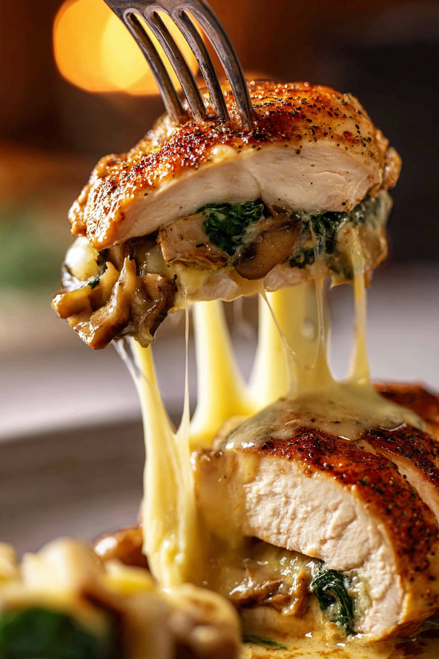 Juicy Mushroom-Stuffed Chicken Breast Dinner Recipe