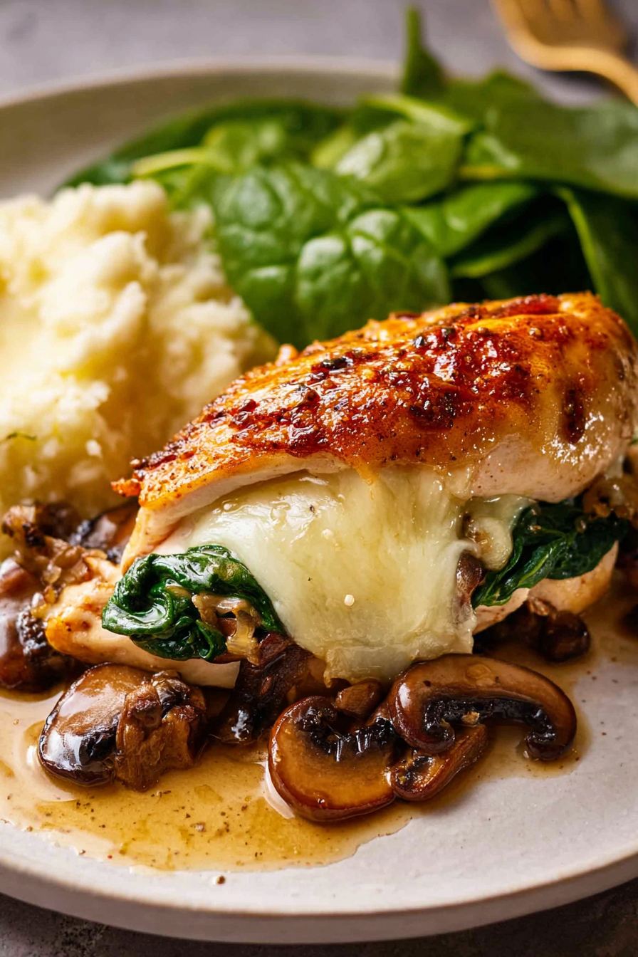 Juicy Mushroom-Stuffed Chicken Breast Dinner Recipe
