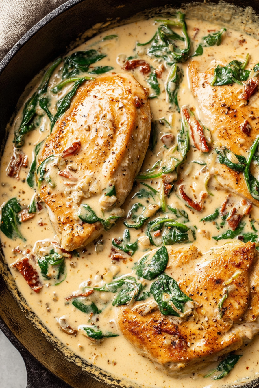 One Skillet Creamy Tuscan Chicken Recipe Thecozyweave
