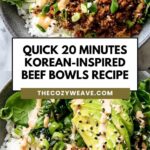 Quick 20 Minutes Korean-Inspired Beef Bowls Recipe