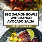 Quick And Easy BBQ Salmon Bowls with Mango Avocado Salsa Quick And Easy BBQ Salmon Bowls with Mango Avocado Salsa