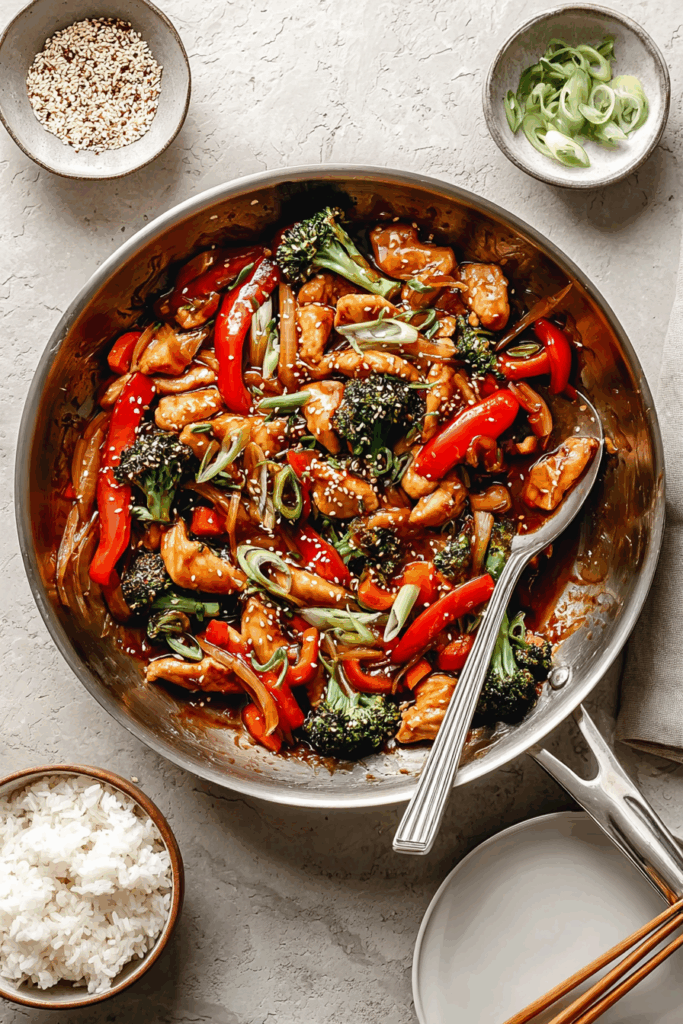 Easy Asian Stir Fry with Chicken Breast, Broccoli & Fresh Vegetables