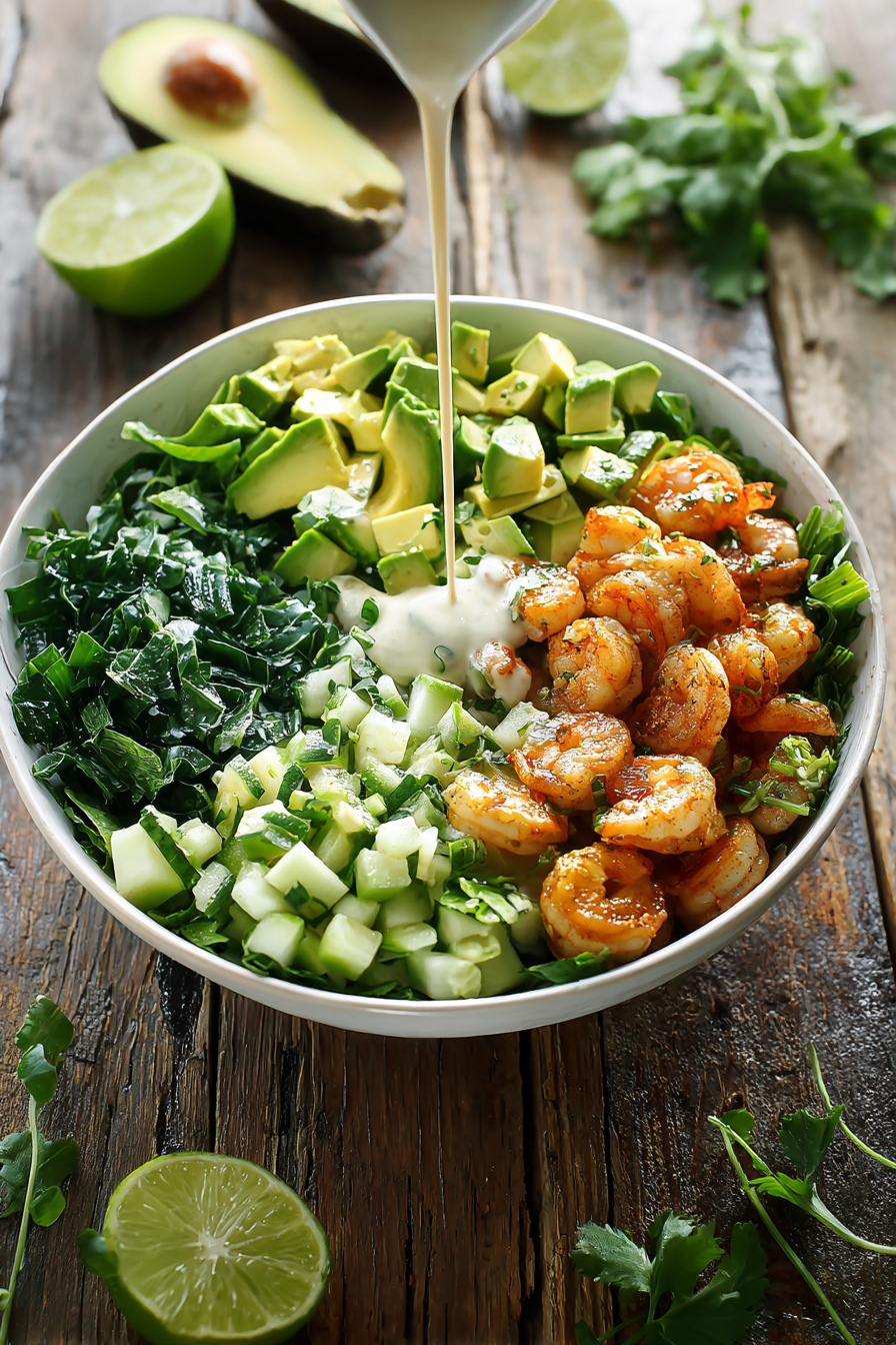 Refreshing Shrimp and Avocado Salad with Miso Dressing