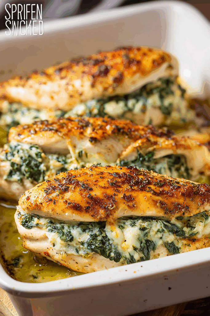 Tender Creamy Spinach-Stuffed Chicken Breasts Tender Creamy Spinach-Stuffed Chicken Breasts