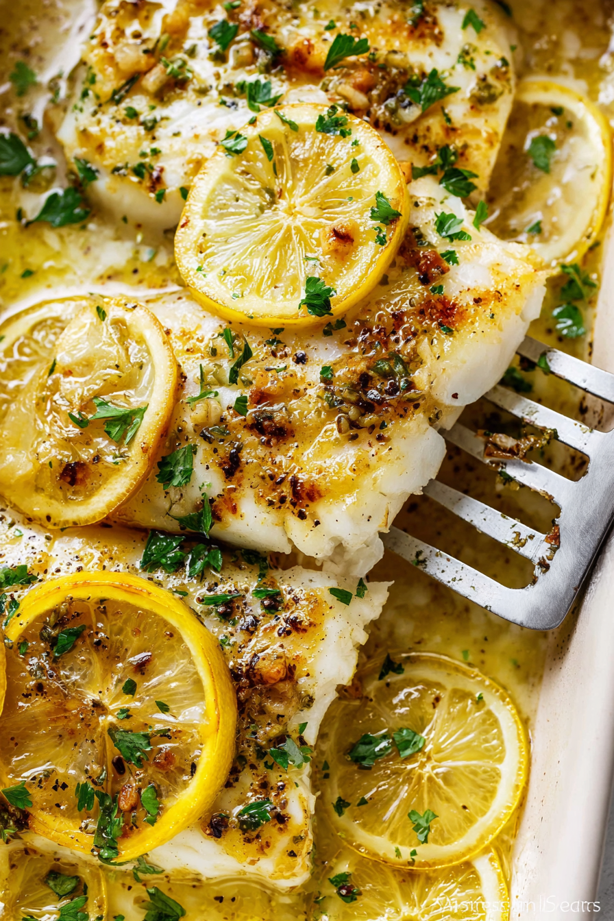 The Best Baked Lemon Fish with Garlic Butter