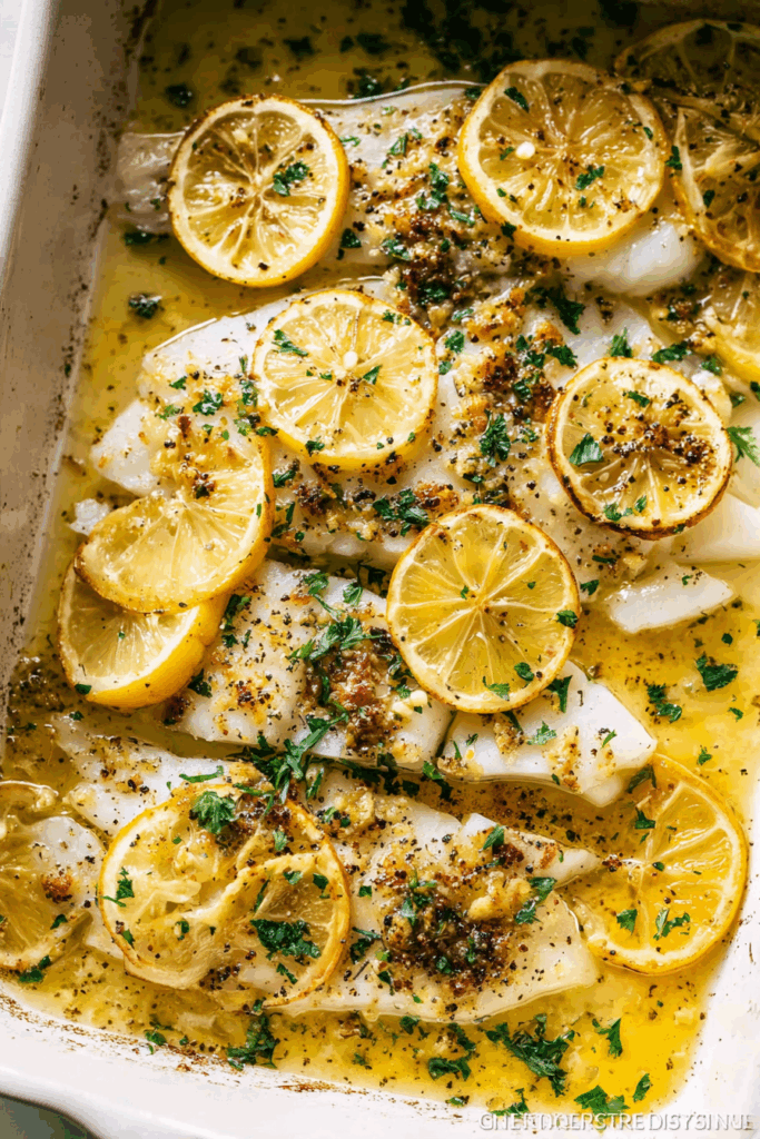 The Best Baked Lemon Fish with Garlic Butter - Thecozyweave