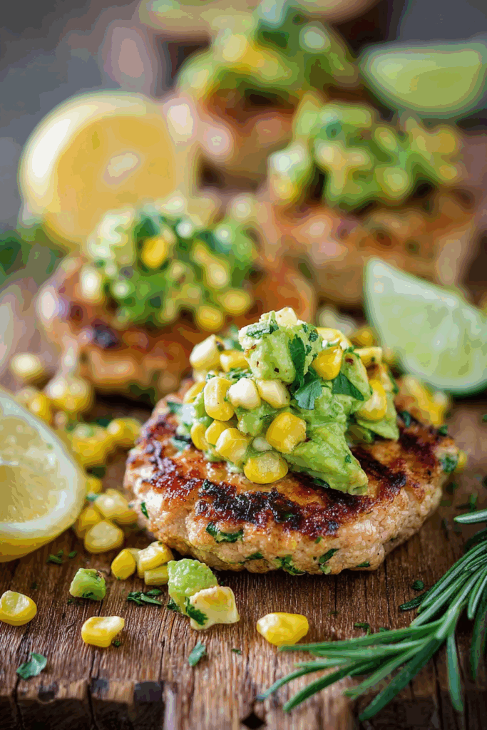 The Best Chicken Burgers with Avocado Corn Salsa The Best Chicken Burgers with Avocado Corn Salsa