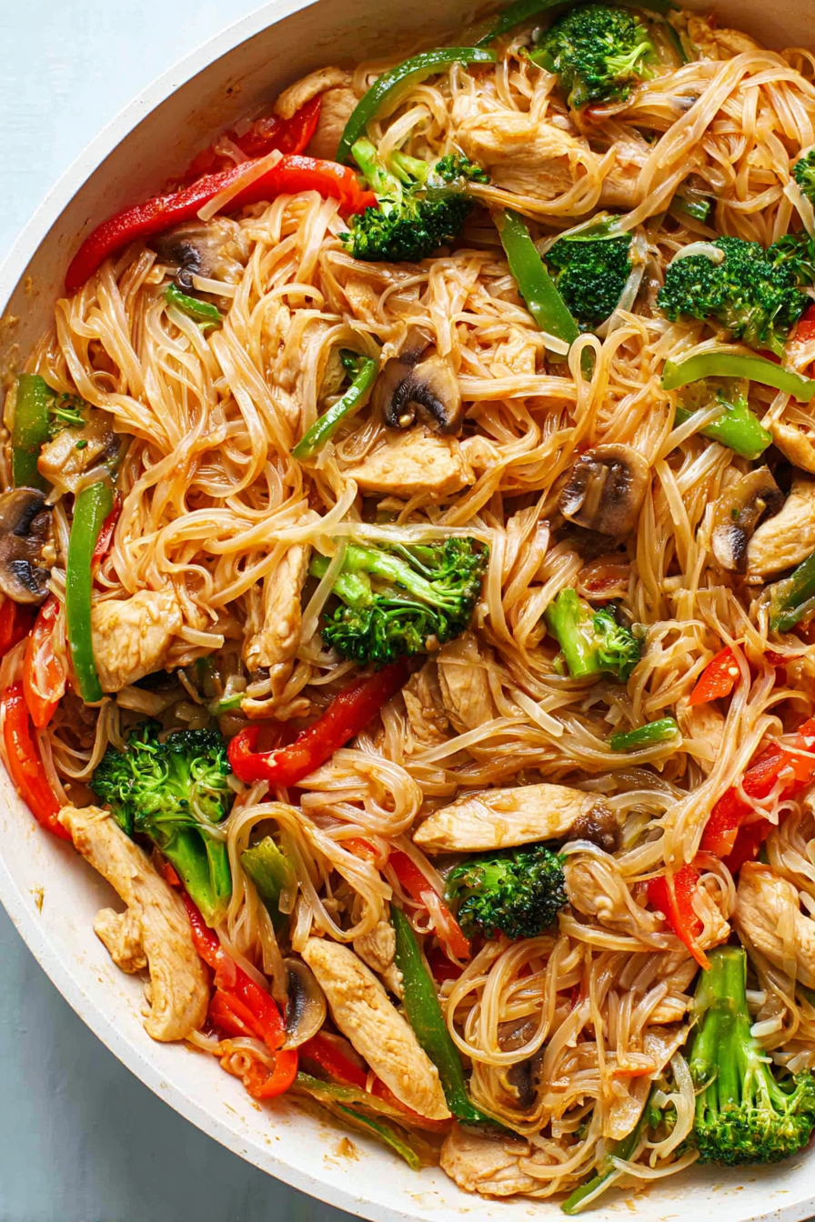 The Best Chicken Stir Fry with Rice Noodles